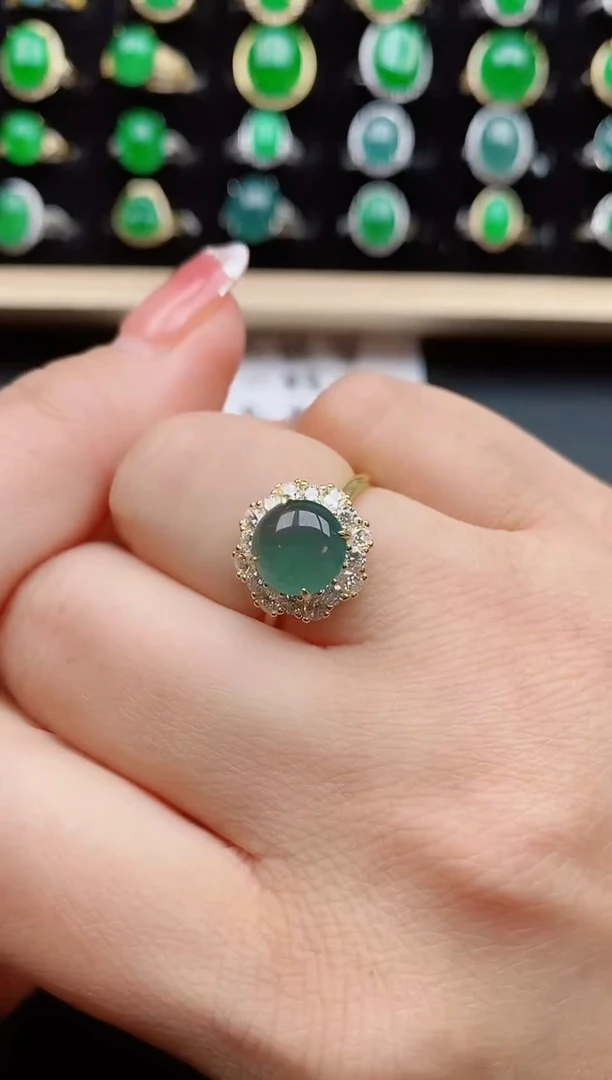 【闪购商品】翡翠戒指银S925镶嵌58500