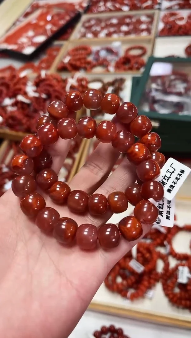 未镶嵌瓦西老型手串13+南红玛瑙（多样式发其一）