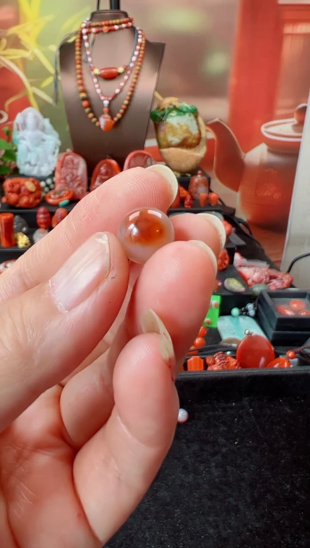 未镶嵌单珠南红玛瑙银**鱼单珠