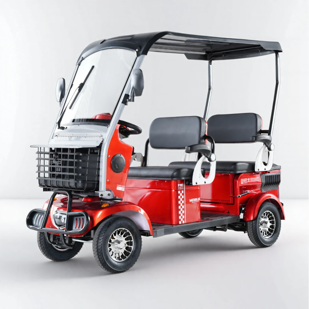 小巴士电动四轮车E900老年代步车带棚接送孩子电瓶车景区观光车