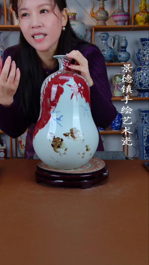 瓶景德镇手工手绘陶瓷摆件51