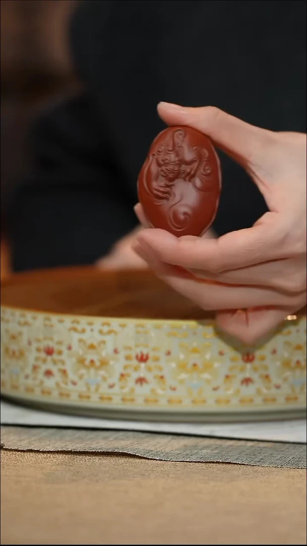 茶壶紫砂貔貅手把件