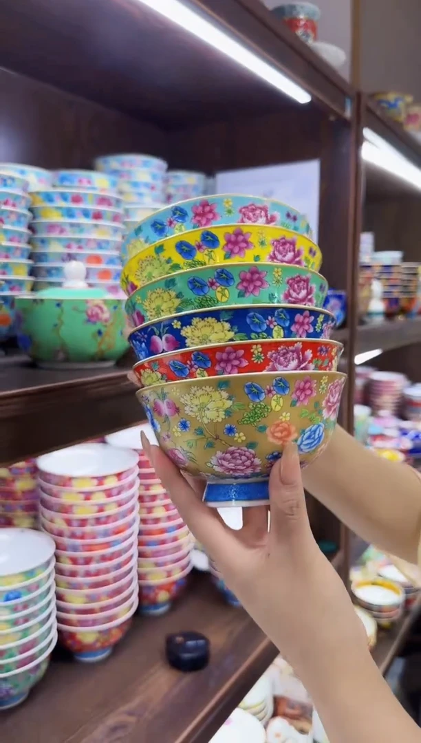 珐琅   5英寸饭碗6个景德镇餐具