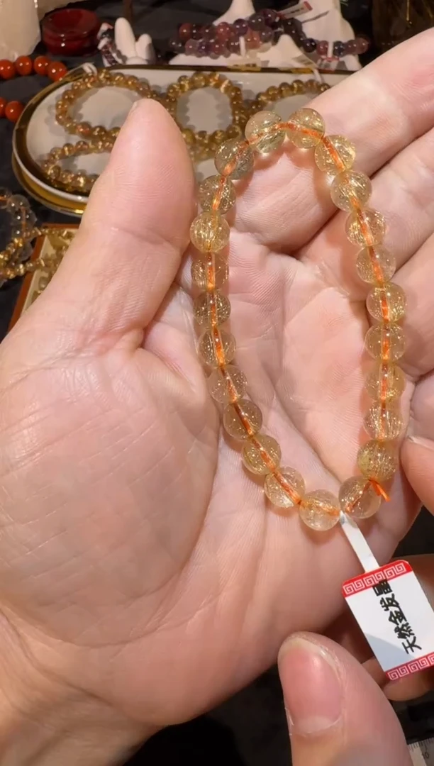 未镶嵌手串发晶SJ-437金发晶