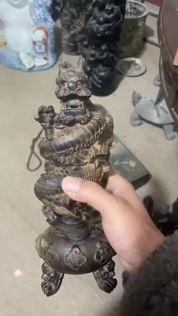 【闪购商品】木木雕新年快乐香木摆件
