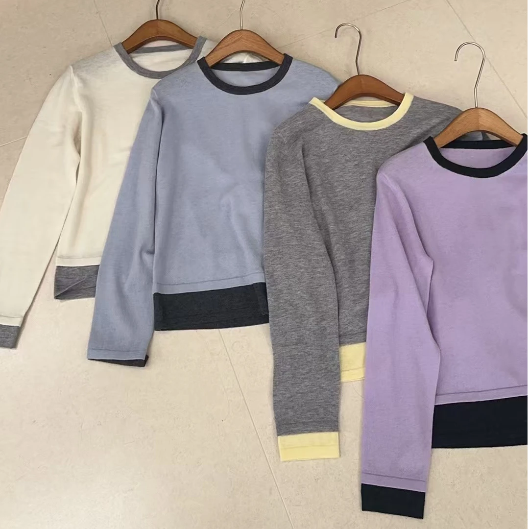 【玥玥家】100%纯羊毛-新款圆领百搭气质针织衫