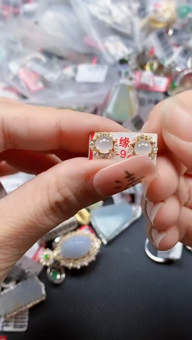 银S925镶嵌戒指翡翠天然A货缅甸翡翠