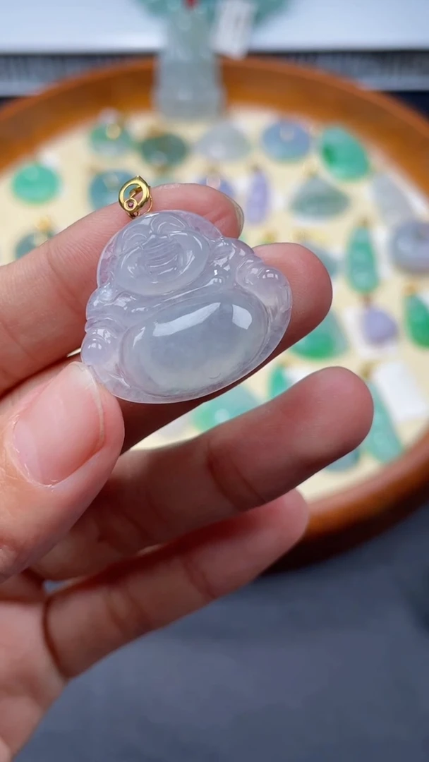 【闪购商品】翡翠颈饰18K金镶嵌佛公