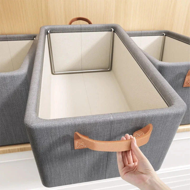 新款阳离子收纳盒大容量衣服裤子家用衣柜衣物分层神器折叠整理箱