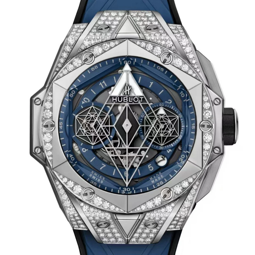 99新 Hublot/宇舶表 哈奢馆/潮人/宇舶418/原钻45mm/20年电子卡
