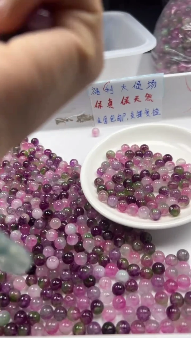 未镶嵌颈饰碧玺w1779西瓜碧玺8mm*30颗