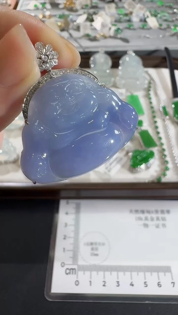 吊坠(不含链)18K金镶嵌翡翠【源头工厂】18k金镶嵌