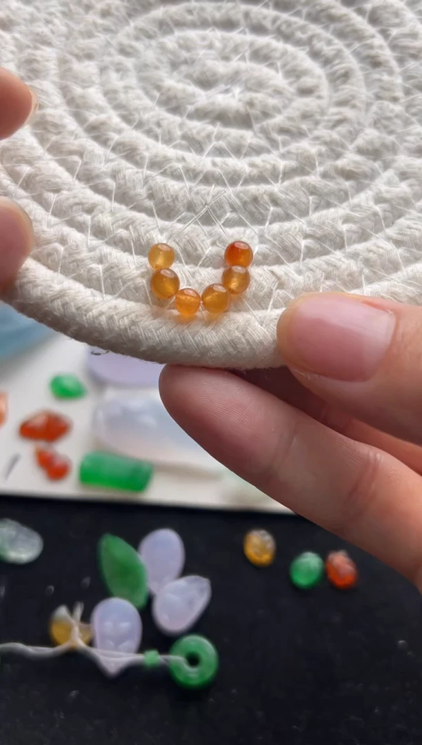 定制翡翠未镶嵌黄珠一组1980+198-xxf047