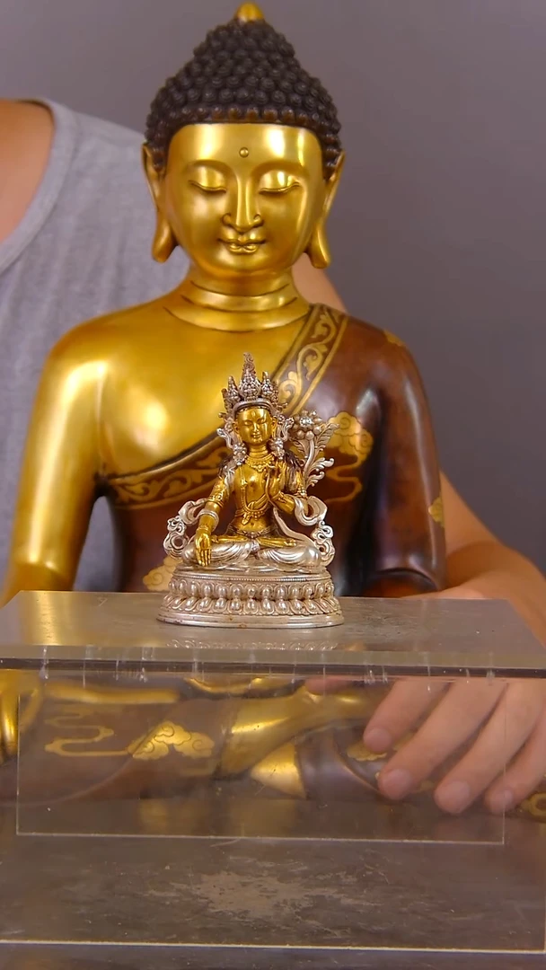 瓷片符****r 山水紫铜鎏 金造像结缘1111