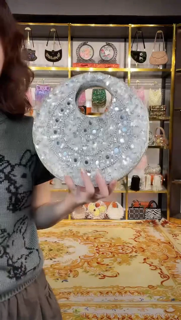 织物珠韵恒泽重工串珠手提包