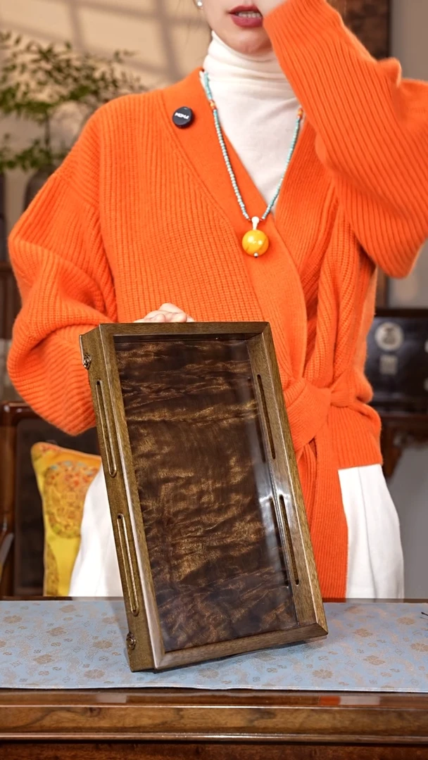 乌木类家具金丝楠  精工满纹文盘