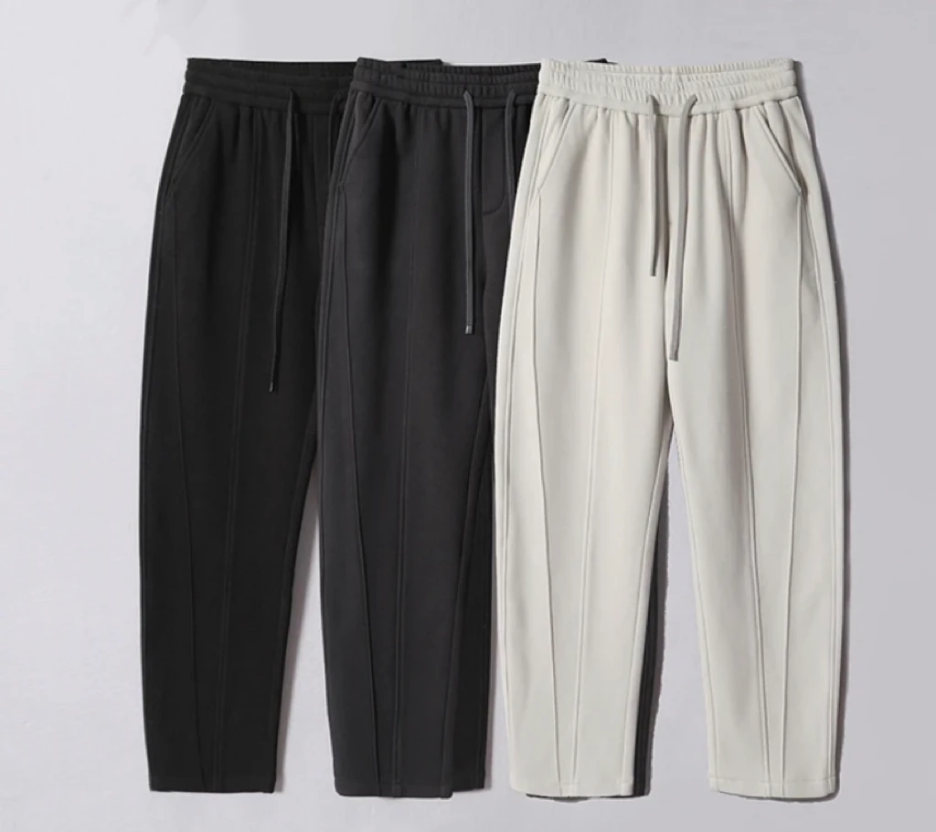 【李李穿搭】加绒加厚男士冬季保暖休闲裤立体剪裁男士宽松直筒长裤