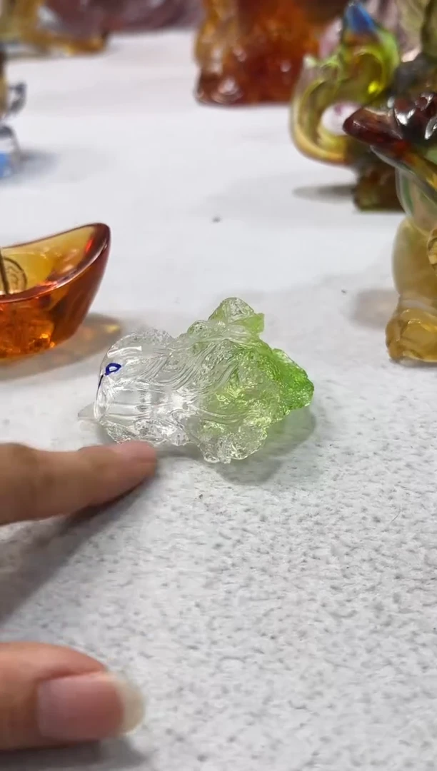 琉璃手工艺品人财两旺摆件 香插