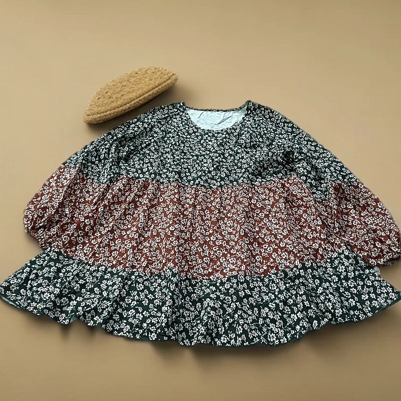 9064绿话拼接外贸无吊牌小衫