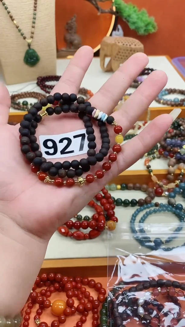 未镶嵌檀香木手串多圈达拉干香香南红老蜡手串