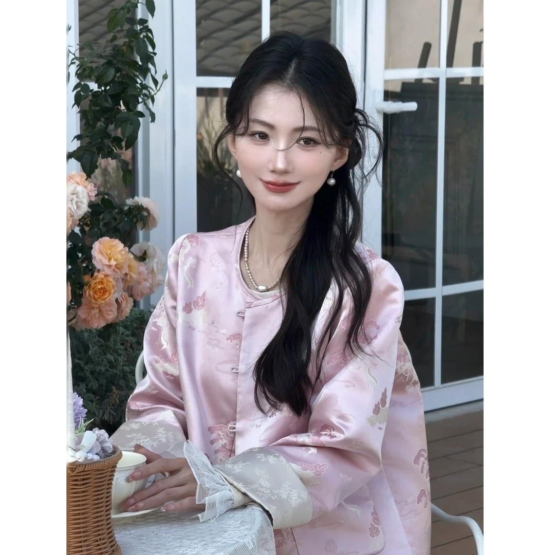 YANG GZ【如沐春风】新中式粉色小香短外套女 GZ5151SJ601067