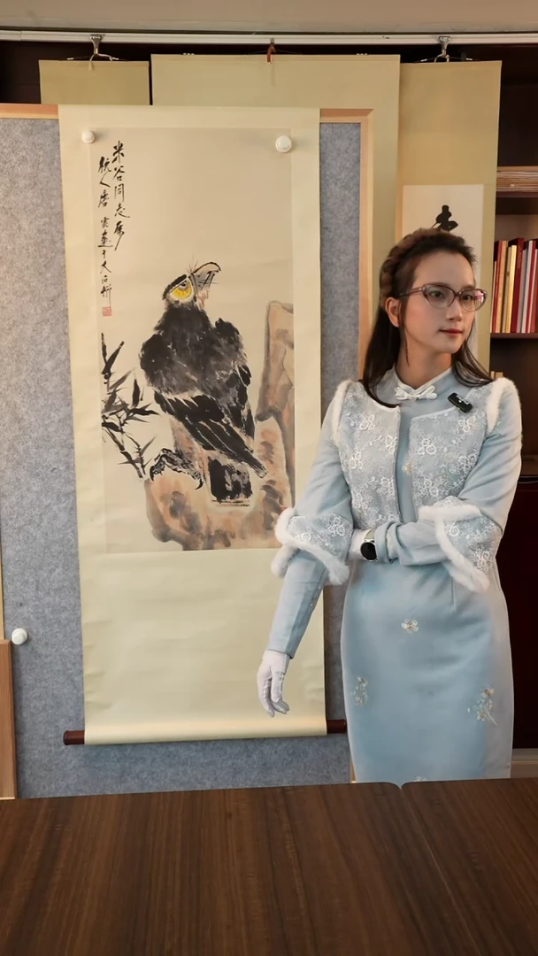 国画唐老师四尺鹰作品