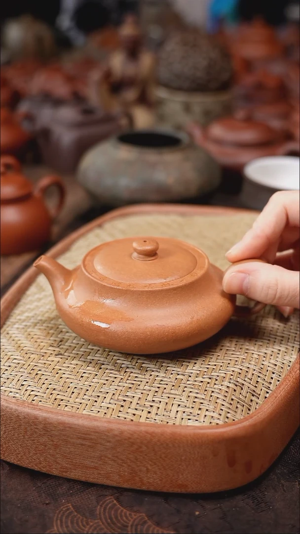茶壶紫砂?***园黄金段微瑕磉盘壶身封釉