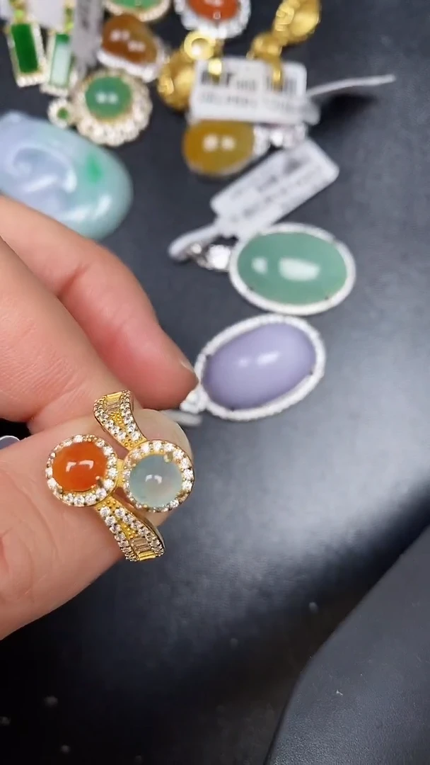 银S925镶嵌戒指翡翠1120