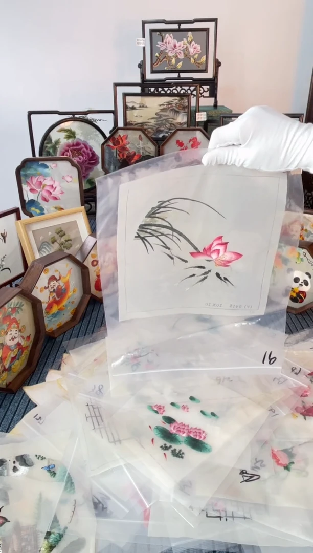 织绣纯手工苏绣双面绣绣布91