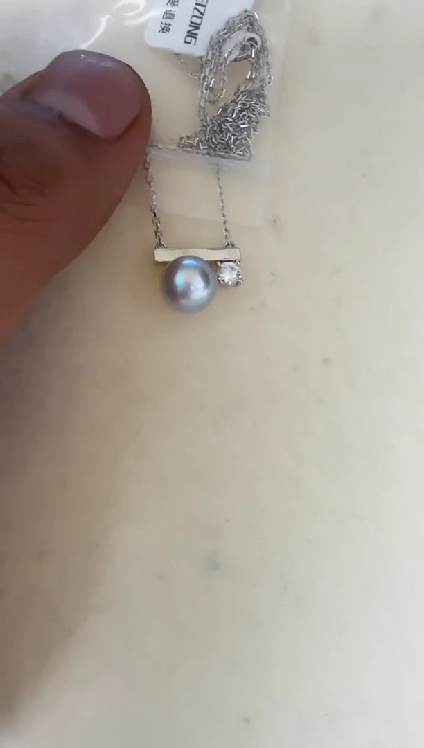 颈饰银S925镶嵌海水珍珠套链