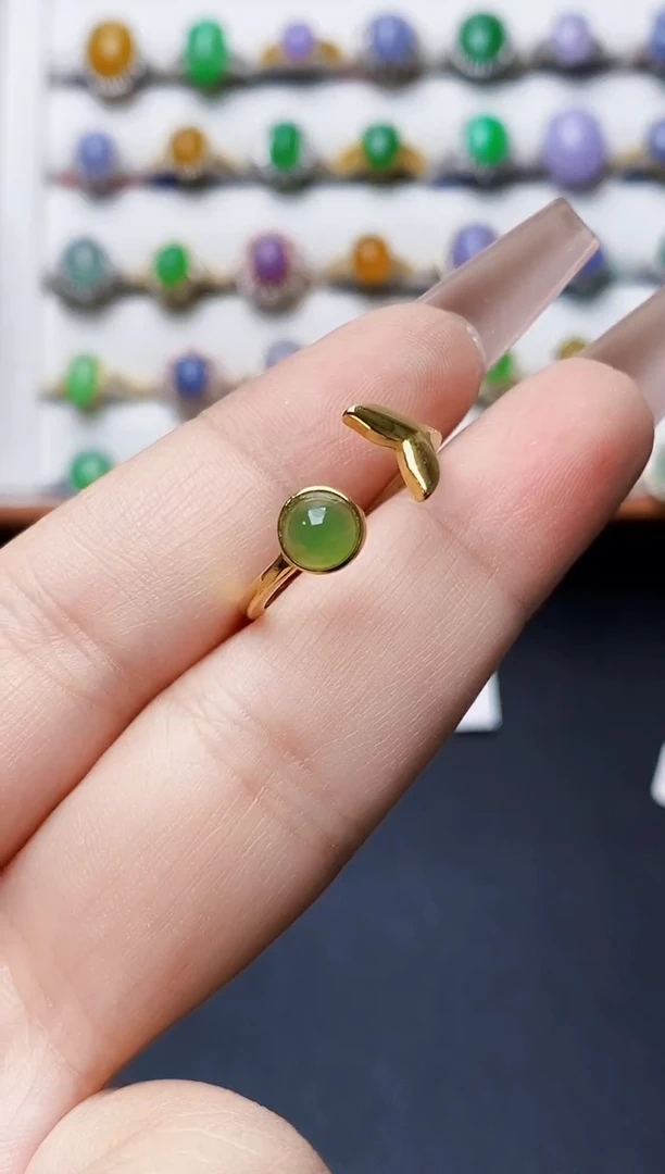 银S925镶嵌戒指翡翠0228