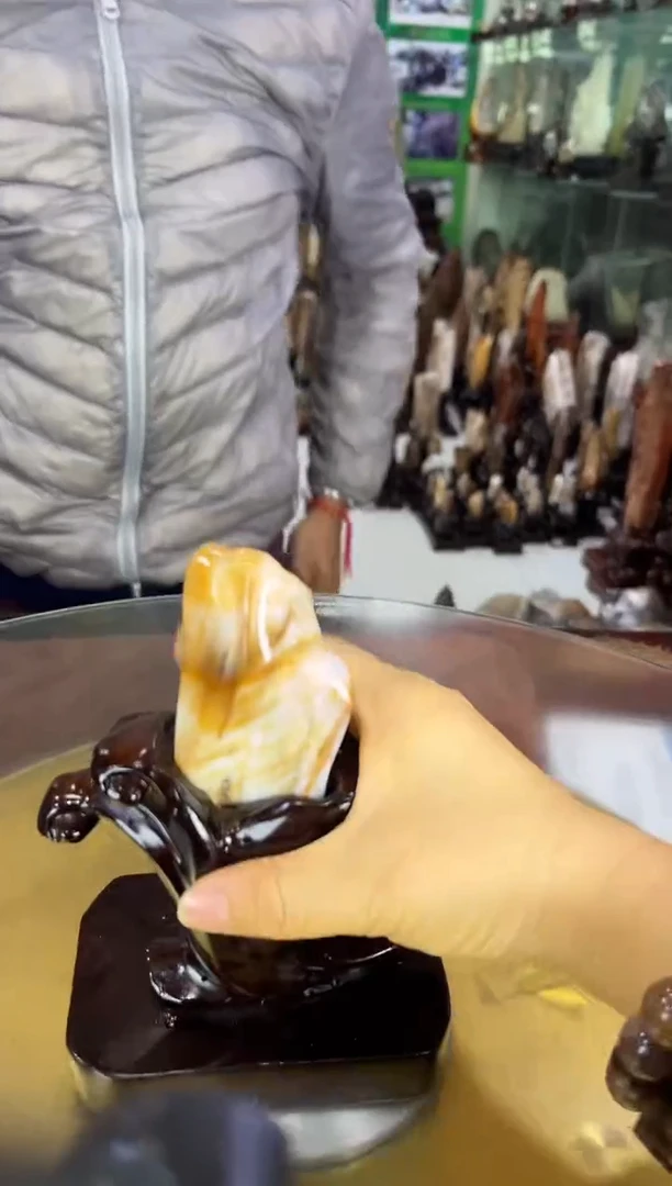 缅甸天然树化玉精品摆件
