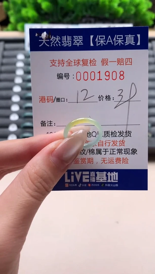 未镶嵌戒指翡翠天然  1908