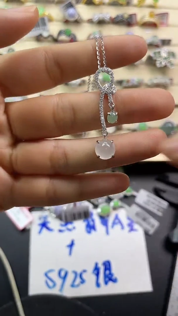 银S925镶嵌戒指翡翠翡翠 蛋面 银S925镶嵌