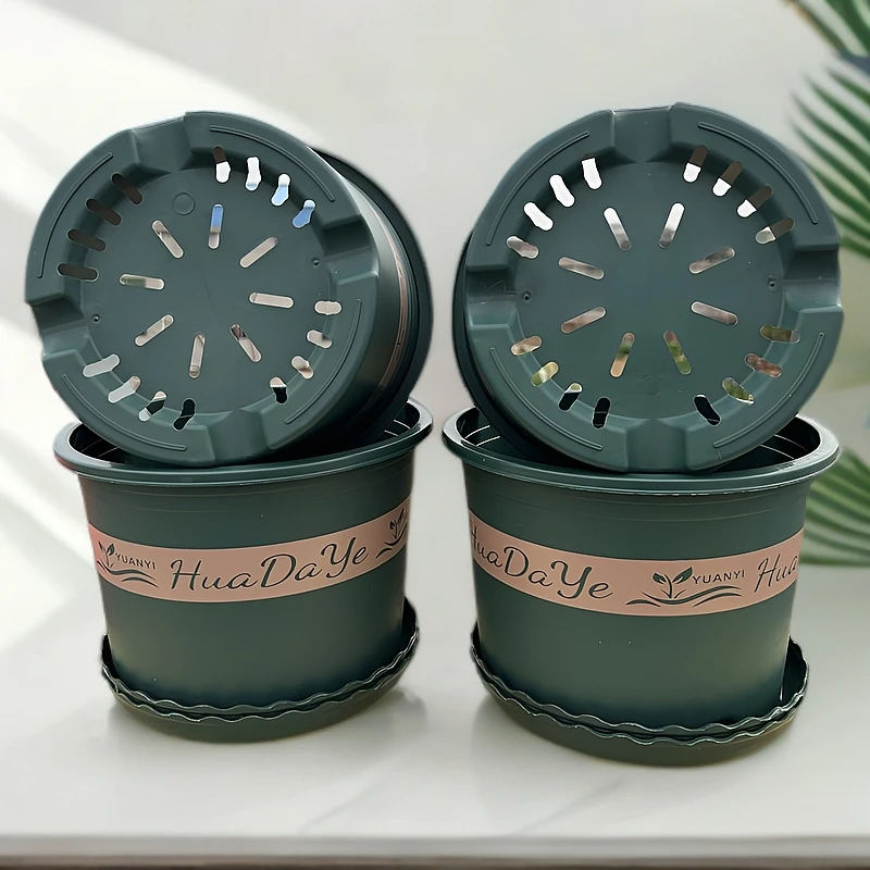 【4个带托盘】矮240#矮4控根加仑花盆【口径23.8高16.5】