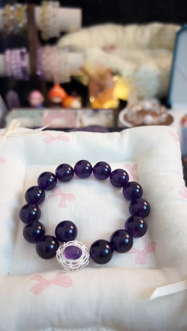 未镶嵌手链水晶天然乌拉圭魔鬼紫素圈百搭显气质