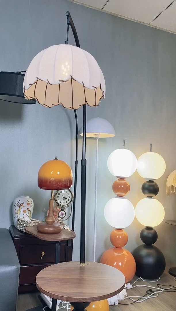 丝线高级边几落地灯+遥控