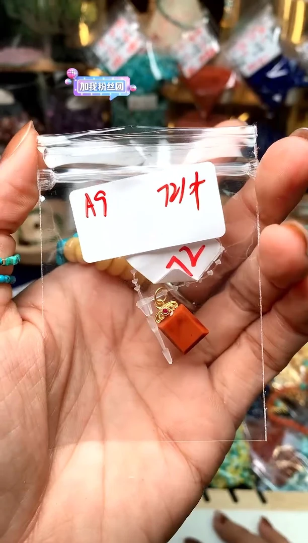 颈饰银S925镶嵌南红玛瑙A9 红牌子