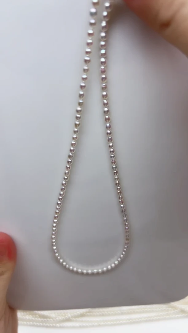 未镶嵌淡水珍珠成品极光白色小米3mm