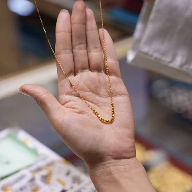 【巧玲专属】足金999微笑蹦迪珠项链 经典时尚百搭 4.15