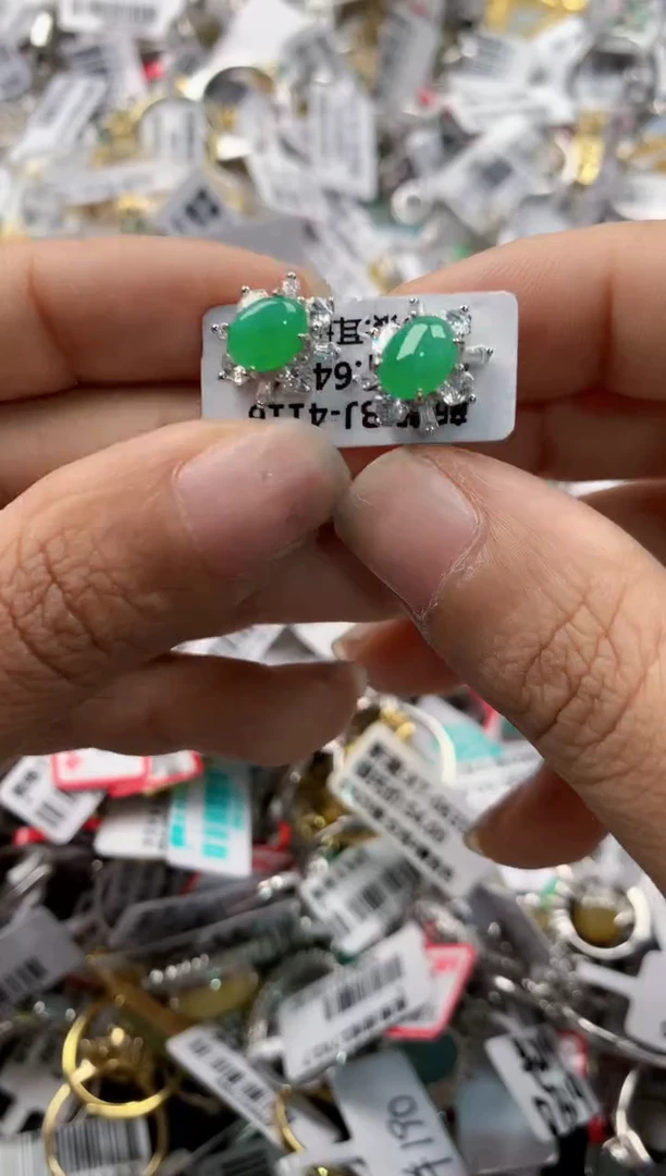银S925镶嵌戒指翡翠777   6