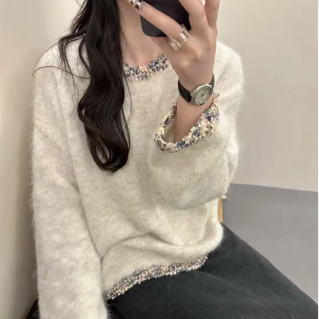 【羊驼绒长毛】宽松韩版厚款女毛衣秋冬时尚毛针织衫2025年新款套头
