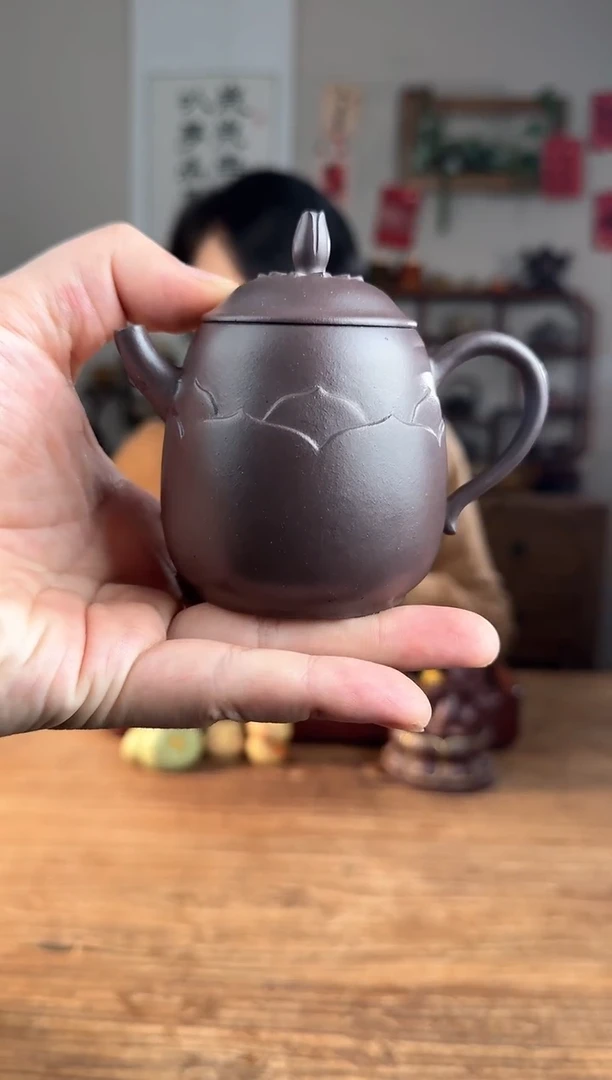 【闪购商品】紫砂茶壶梵莲   黑紫泥