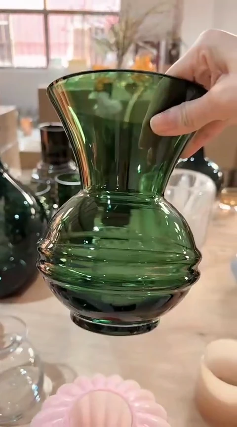 【闪购商品】玻璃绿色敞口