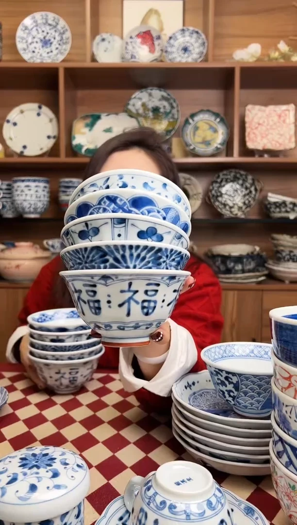 【闪购商品】瓷片蓝凛堂11.5cm小饭碗 5只装混搭