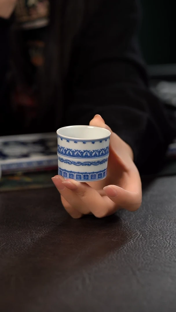 聚澜堂点工宝相竹节杯