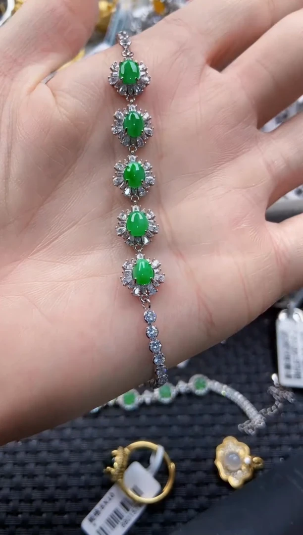 翡翠戒指银S925镶嵌777----6