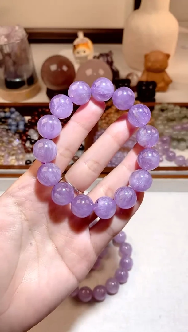 未镶嵌手串紫晶紫兔毛手串 约14mm 多样性发一