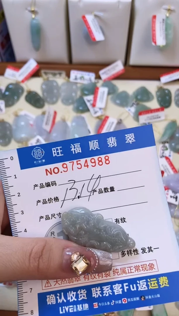 【闪购商品】翡翠颈饰未镶嵌天然缅甸A货翡翠颈饰配绳带礼盒