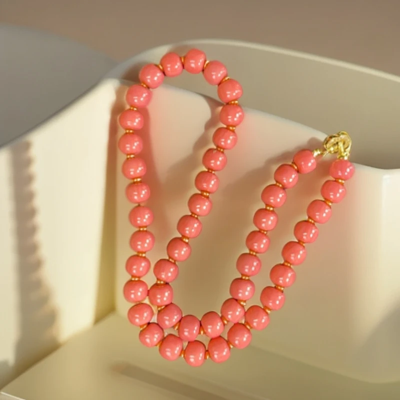 项链 项链 Y4012天使之肌桶珠10m项链藏级品